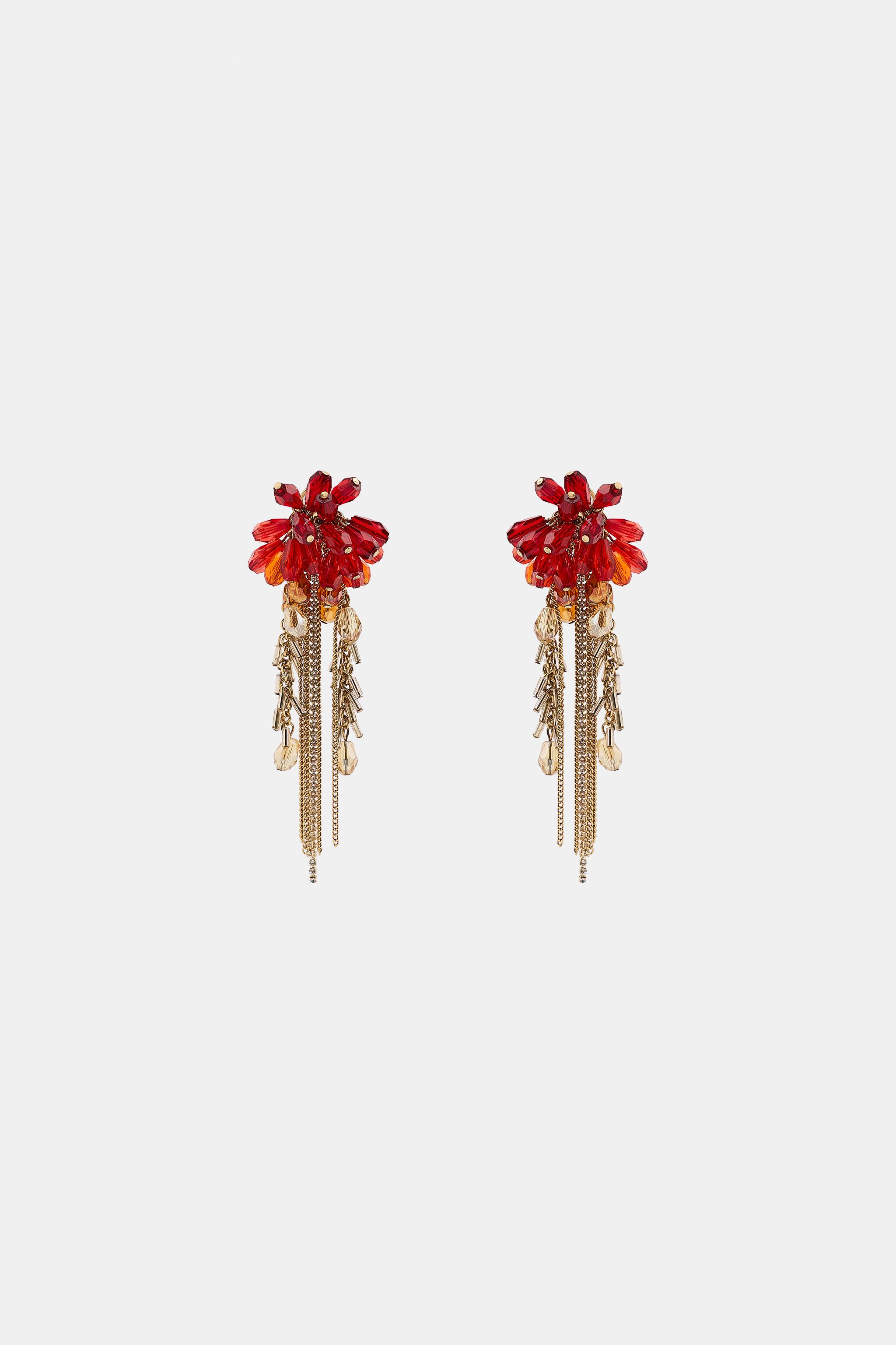 BOUCLES D'OREILLES CRISTAUX ET FRANGES